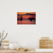 Poster Beau coucher de soleil : Bridgetown Harbour, Barba (Cuisine)