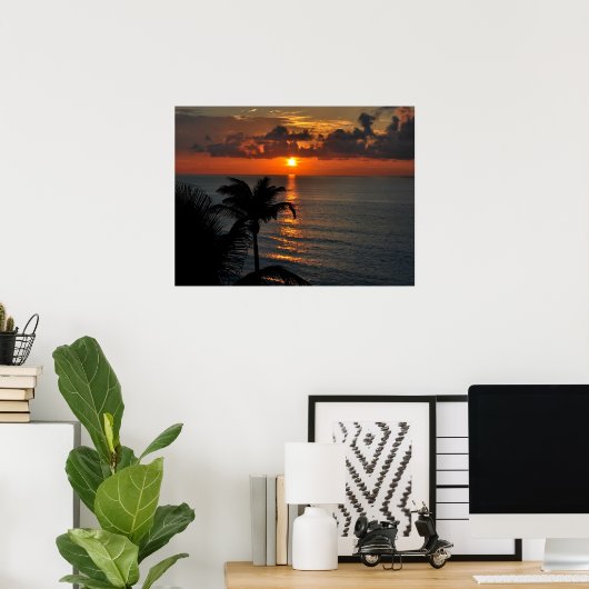 Poster Beau coucher de soleil de Cancun (Bureau à domicile)
