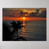 Poster Beau coucher de soleil de Cancun (Devant)