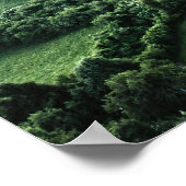 Poster Beau coucher de soleil derrière des champs verts (Coin)