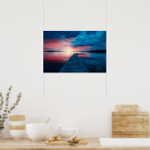 Poster Beau coucher de soleil sur un lac de Calme (Cuisine)