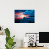 Poster Beau coucher de soleil sur un lac de Calme (Bureau à domicile)