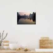 Poster Beau coucher de soleil : Traverser la rivière Li, (Cuisine)