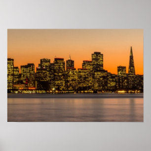 Poster Beau coucher du soleil à San Francisco