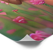 Poster Beau couple lesbien dans le pré des fleurs (Coin)