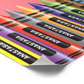 Poster Beau Crayon Art Rose Décor Chambre Monogramme (Coin)