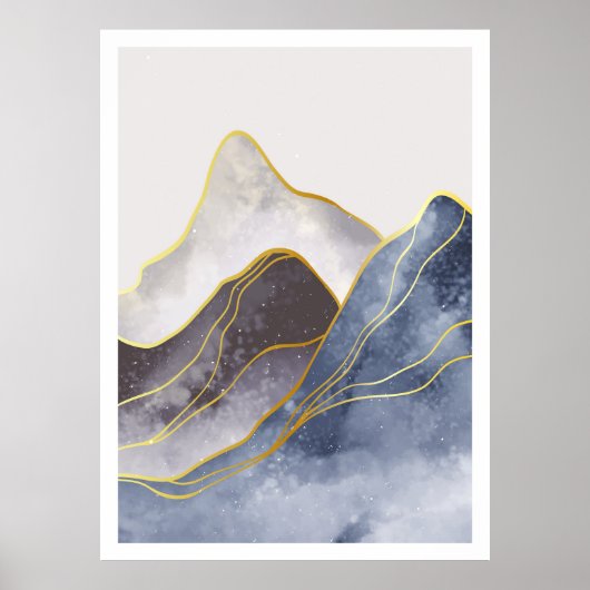 Poster Beau dessin à ligne dorée (Devant)