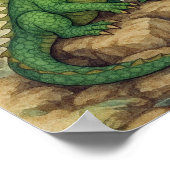 Poster Beau dragon vert (Coin)