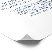 Poster Beau En Souvenir Affectueux, Bleu marine mémorial (Coin)