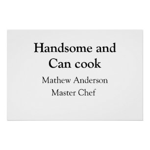 Poster Beau et peut cuisiner ajouter nom master chef date