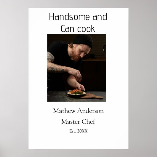 Poster Beau et peut cuisiner ajouter nom master chef date (Devant)
