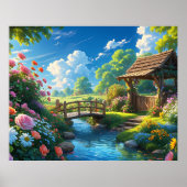 Poster Beau été, illustration colorée, (Devant)