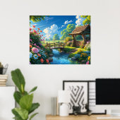 Poster Beau été, illustration colorée, (Bureau à domicile)