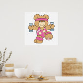Poster Beau exercice Fitness ours (Cuisine)