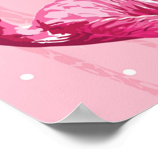 Poster Beau Flamant rose Oiseau rose Motif sans couture i (Coin)