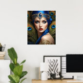 Poster Beau Flapper Avec Peacock Turban (Bureau à domicile)