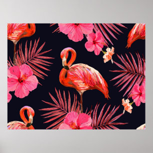 Poster Beau fond motif d'été fleuri sans soudure