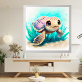 Poster Beau Garçon Océan Mer Tortue Mignonne Cadeaux Colo