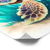 Poster Beau Garçon Océan Mer Tortue Mignonne Cadeaux Colo (Coin)