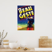 Poster Beau Geste Adventure Novel de P. C. Wren Vintage (Cuisine)