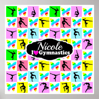POSTER BEAU GYMNASTIQUE BUTTERFLY DESIGN