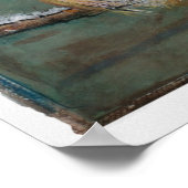 Poster Beau hiver noir calciné papier de chickadee (Coin)