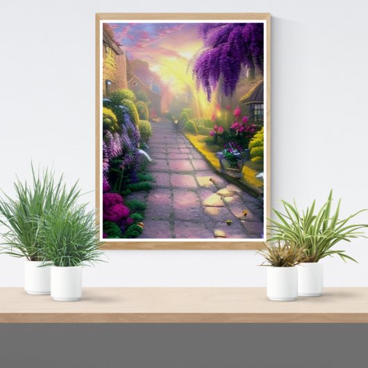 Poster Beau Imaginaire Cottage Garden Path