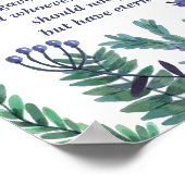 Poster Beau Jean 3:16 Inspirationnel Christian Floral (Coin)