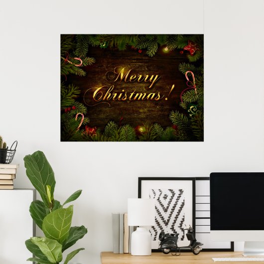 Poster Beau Joyeux Noël (Bureau à domicile)