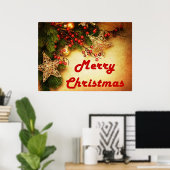 Poster Beau Joyeux Noël (Bureau à domicile)