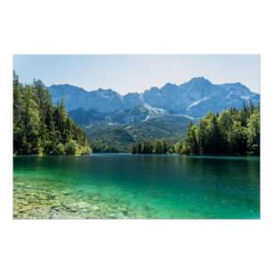 Poster Beau lac Eibsee Alpes bavaroises Allemagne