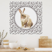 Poster Beau lapin de Pâques ornemental (Cuisine)