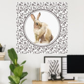 Poster Beau lapin de Pâques ornemental (Bureau à domicile)
