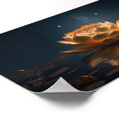 Poster Beau Lotus, Lac, Zen Dark (Coin)