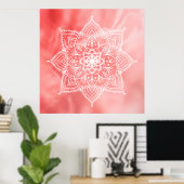 Poster Beau Mandala sur arrière - plan rose (Bureau à domicile)