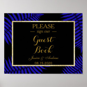 Poster Beau Mariage à ressort bleu