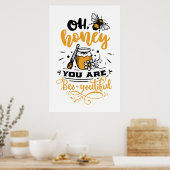 Poster beau miel abeille mot art (Cuisine)