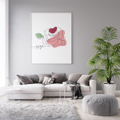 Poster Beau minimaliste Rose