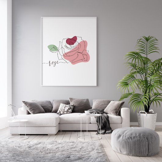 Poster Beau minimaliste Rose