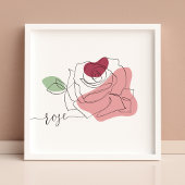 Poster Beau minimaliste Rose