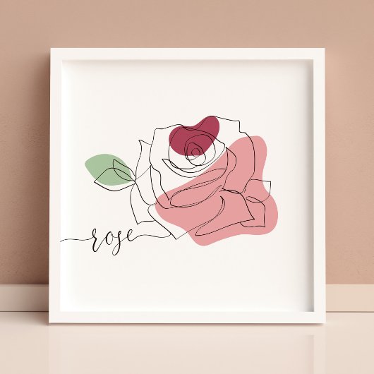 Poster Beau minimaliste Rose