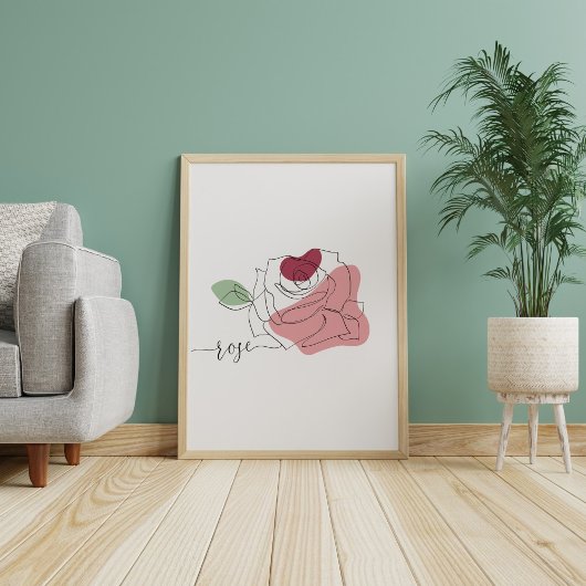 Poster Beau minimaliste Rose