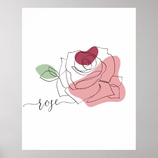 Poster Beau minimaliste Rose (Devant)