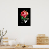 POSTER BEAU MONOGRAMME ROSE ROSE (Cuisine)
