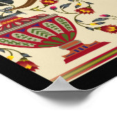 Poster Beau motif de fleur moghole sans couture avec moti (Coin)