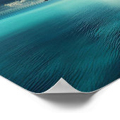 Poster Beau Océan, Dock et nuages fluides (Coin)