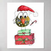 Poster Beau Oiseau de Noël Whimsical (Devant)