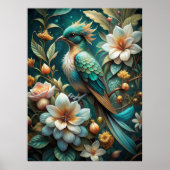 Poster Beau Oiseau Turquoise (Devant)