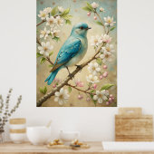 Poster Beau Oiseau Turquoise (Cuisine)