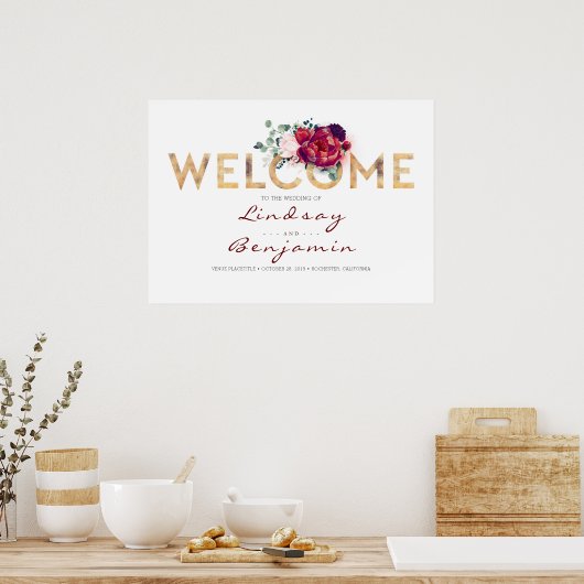 Poster Beau or et Mariage rouge Bourgogne (Cuisine)